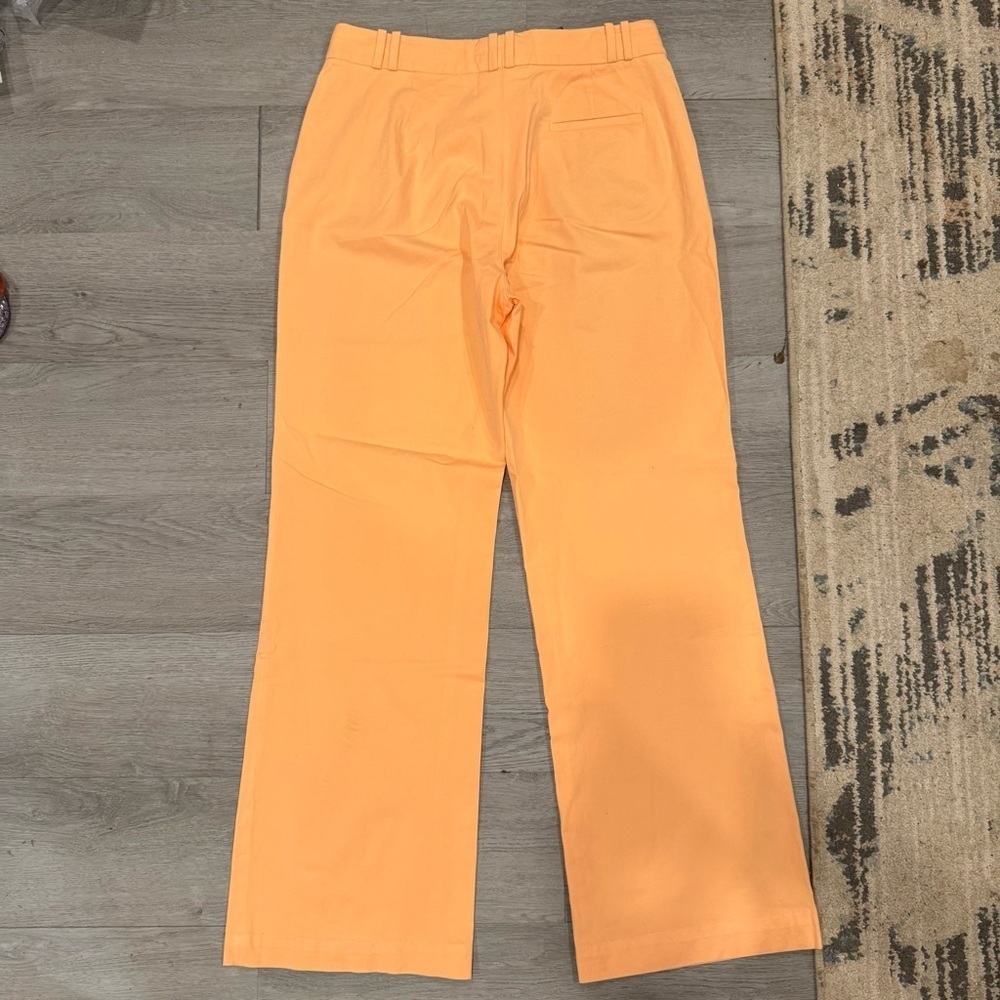 Falconnable Women’s Tangerine Cotton Blend Slacks Wide Leg, Straight Size 6 - Picture 5 of 7